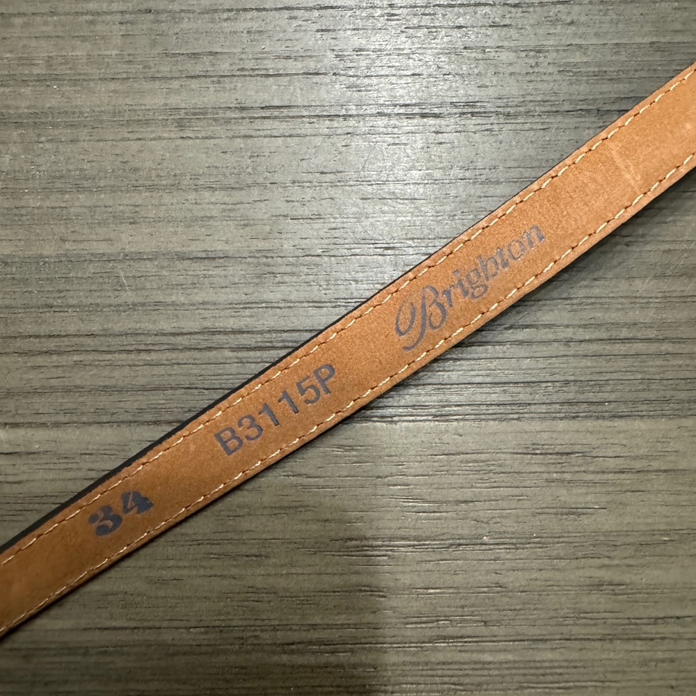 Brighton Black and Tan Leopard Belt with Engraved Silver Buckle - Picture 5 of 7
